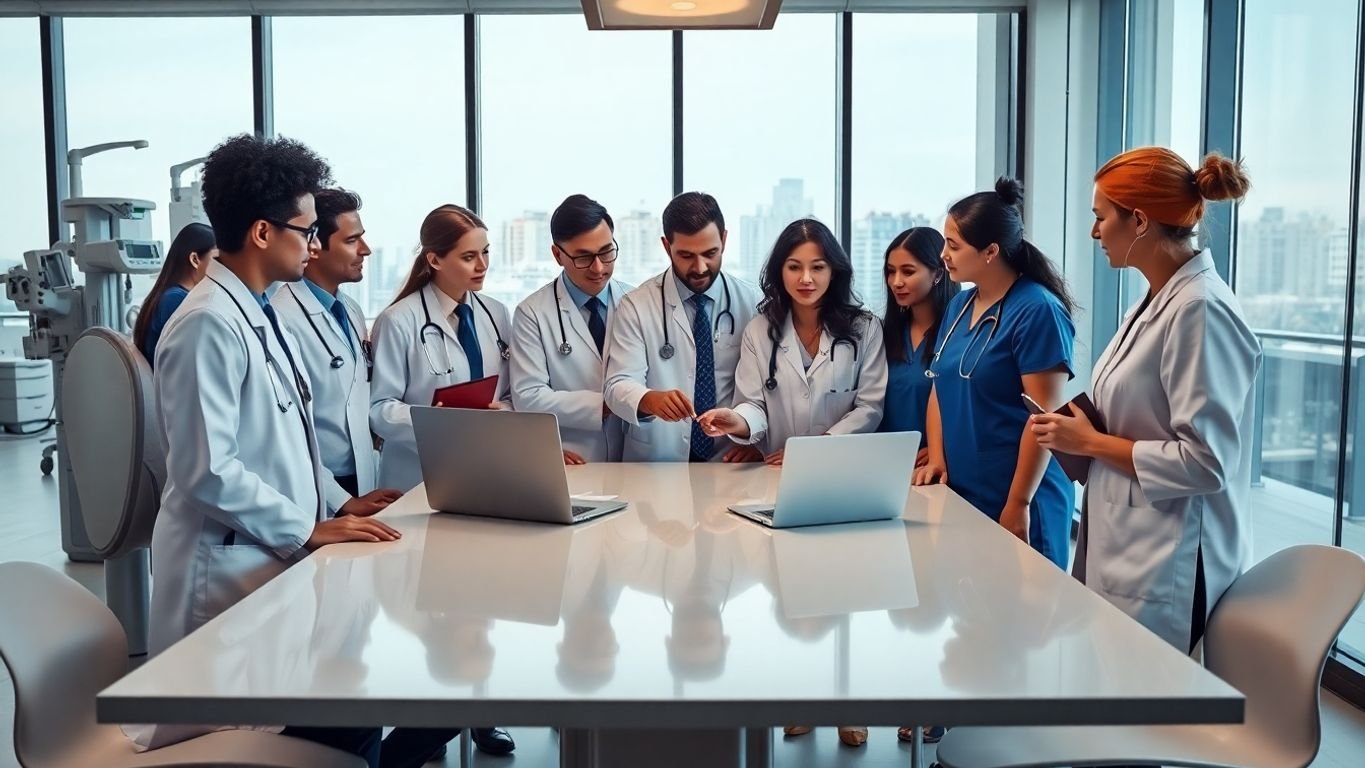 Accountant with medical professionals, financial growth.