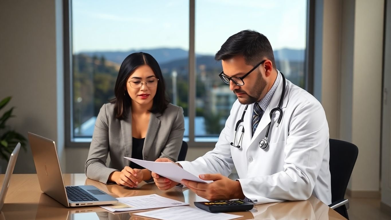 Doctor, accountant, California bear, scales of justice