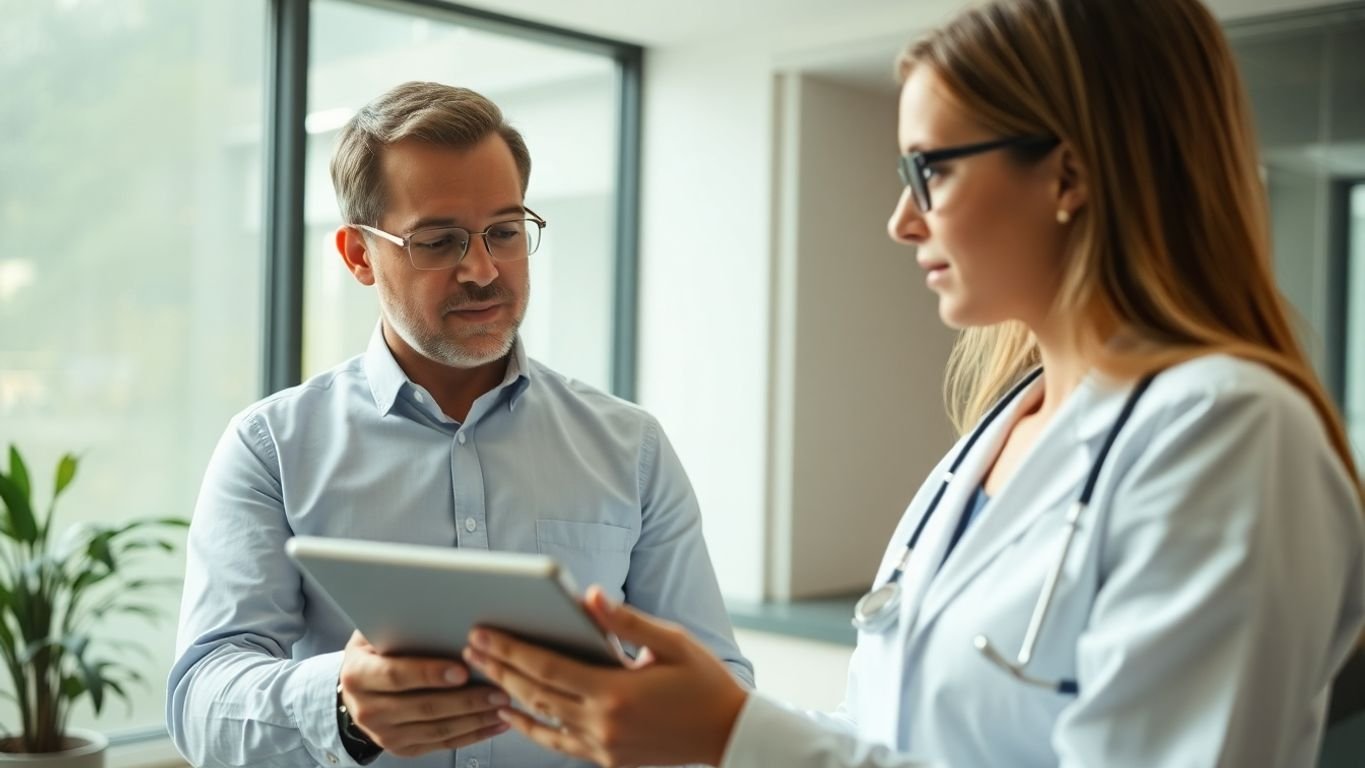 Doctor and CPA in professional meeting.