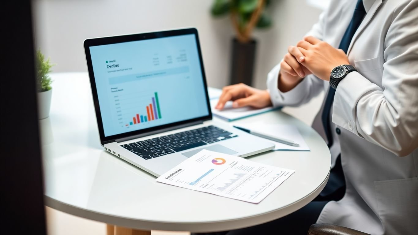 Dentist's financial health visualized with clean accounting.