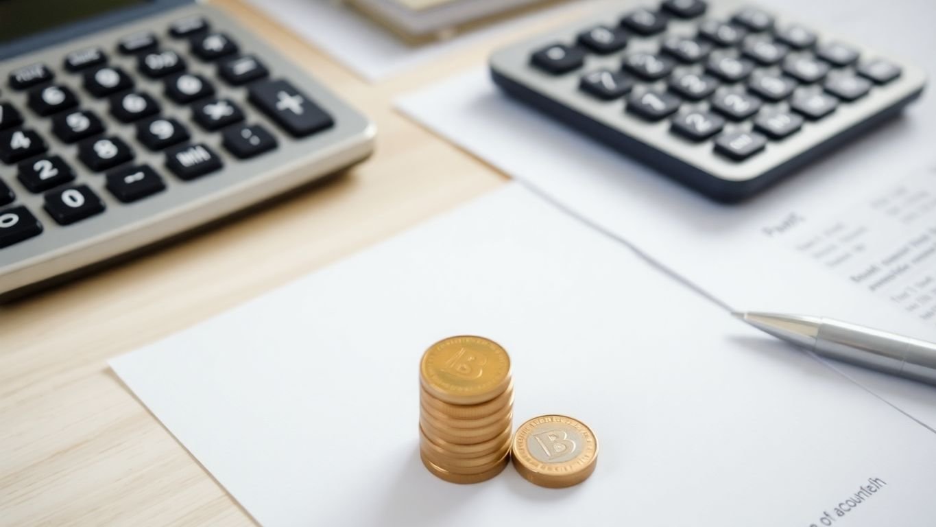 Dentist's financial ledger with coins.